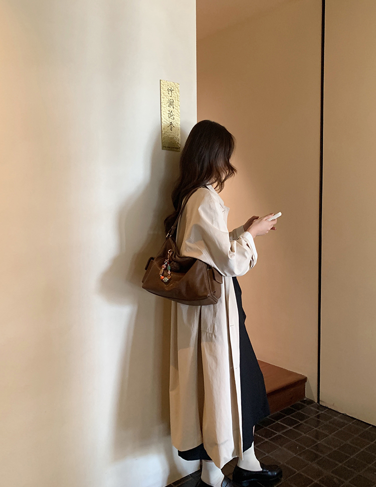 DEEPKEE original nubuck handmade full-grain genuine leather cowhide bag 燕麥暖調托特包 CD33272號