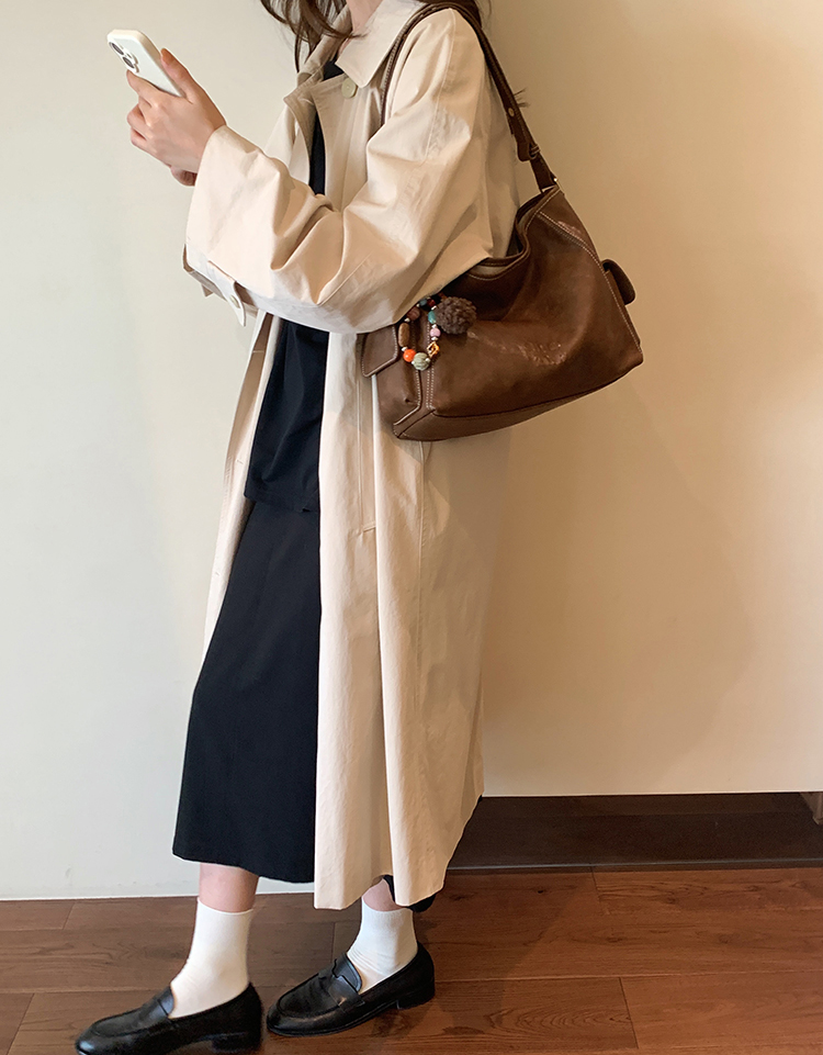 DEEPKEE original nubuck handmade full-grain genuine leather cowhide bag 燕麥暖調托特包 CD33272號