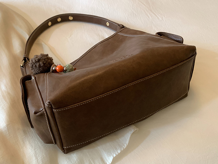 DEEPKEE original nubuck handmade full-grain genuine leather cowhide bag 燕麥暖調托特包 CD33272號