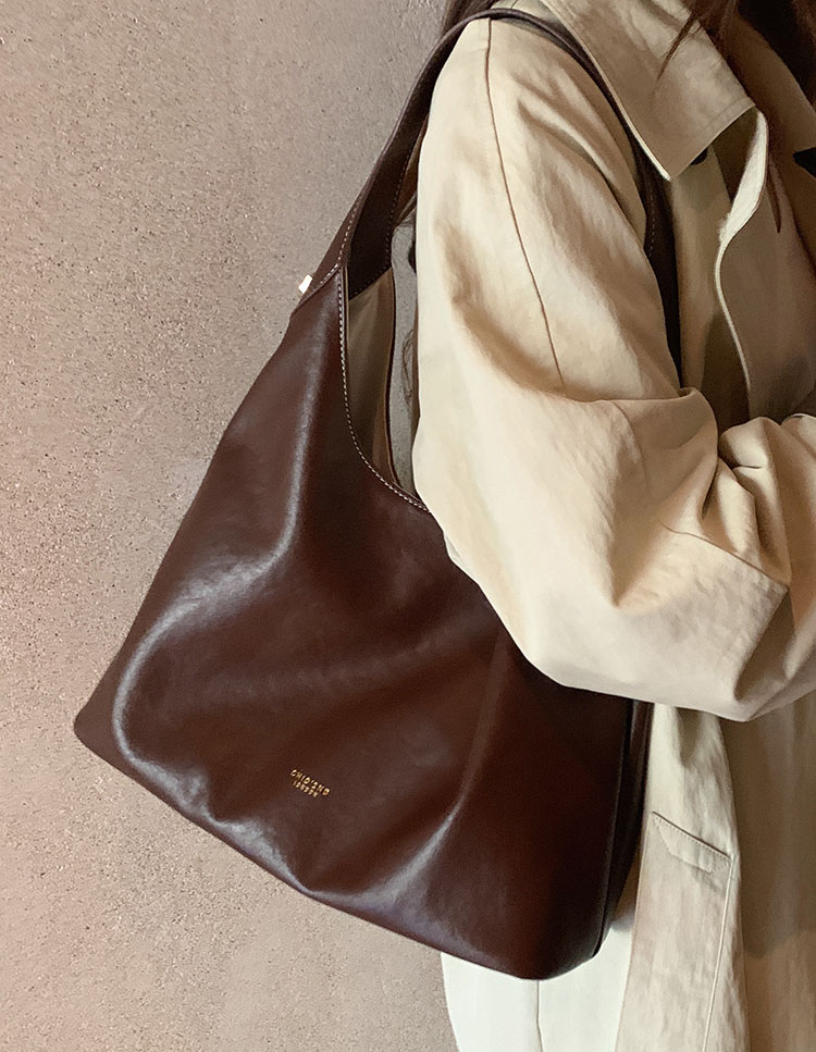 DEEPKEE original nubuck handmade full-grain genuine leather cowhide bag 秋露暖陽托特包 CD33352號