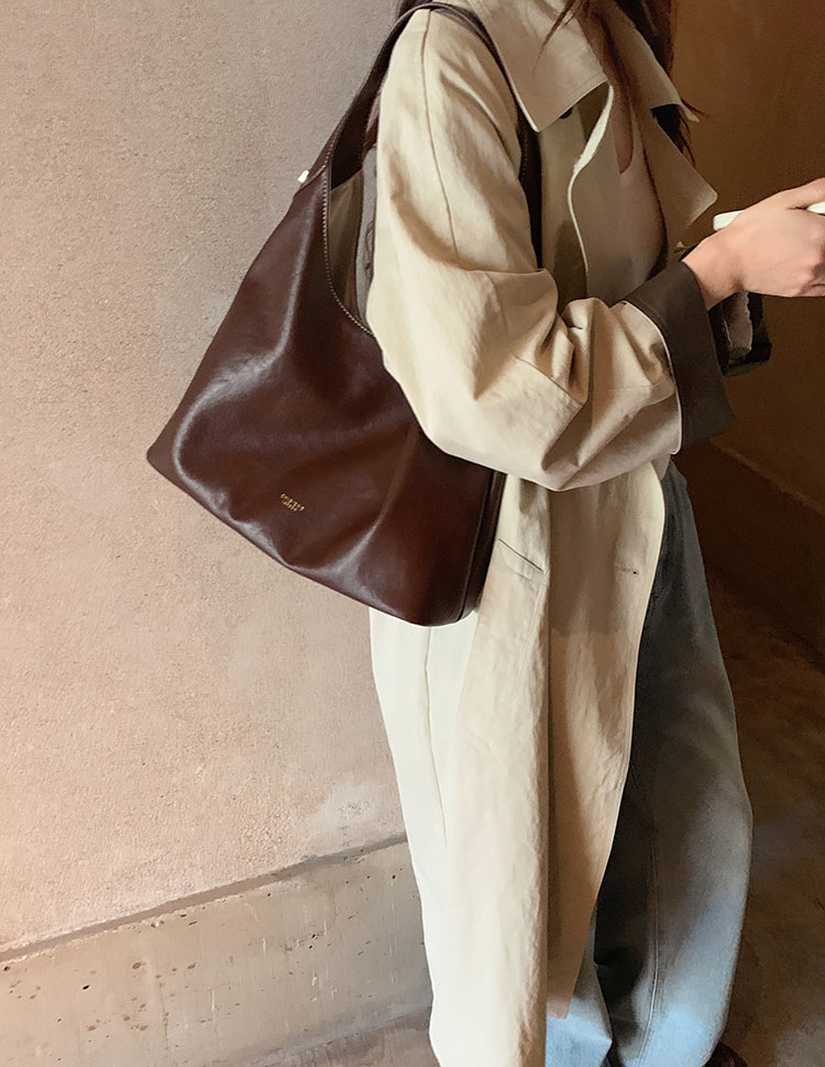 DEEPKEE original nubuck handmade full-grain genuine leather cowhide bag 秋露暖陽托特包 CD33352號
