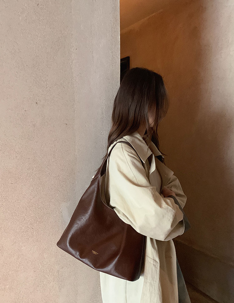 DEEPKEE original nubuck handmade full-grain genuine leather cowhide bag 秋露暖陽托特包 CD33352號