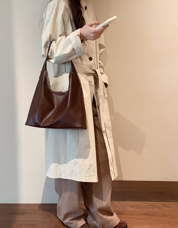 DEEPKEE original nubuck handmade full-grain genuine leather cowhide bag 秋露暖陽托特包 CD33352號
