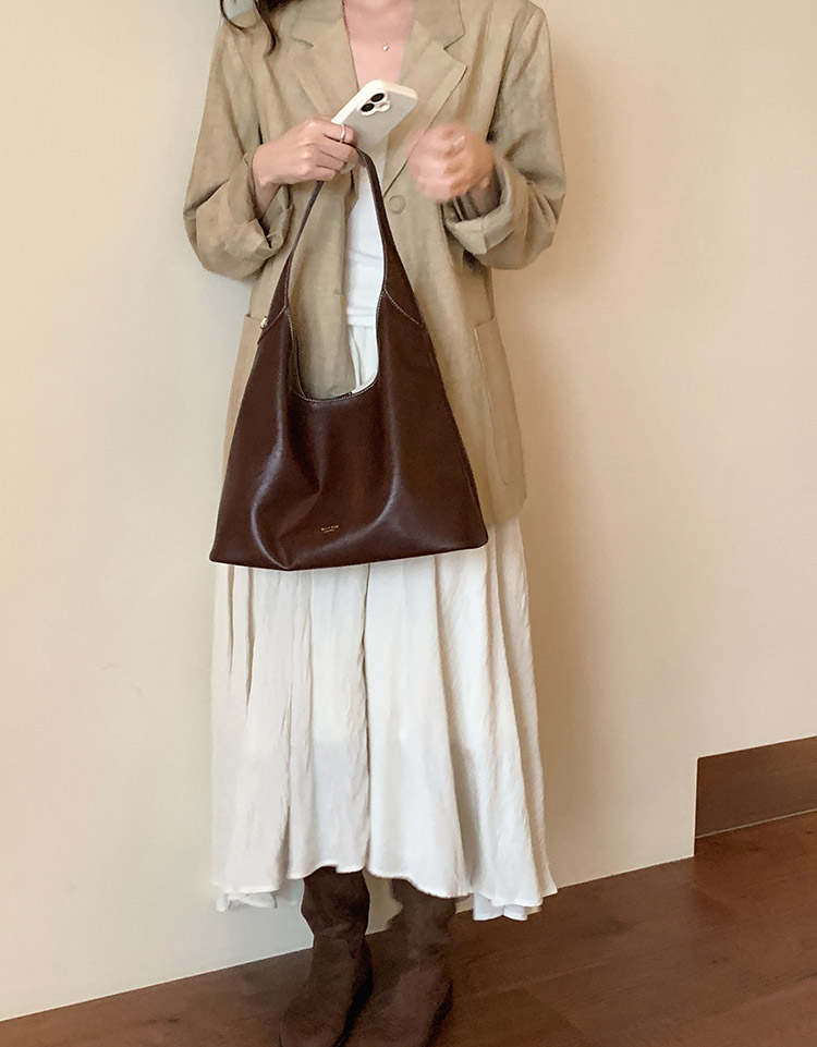 DEEPKEE original nubuck handmade full-grain genuine leather cowhide bag 秋露暖陽托特包 CD33352號