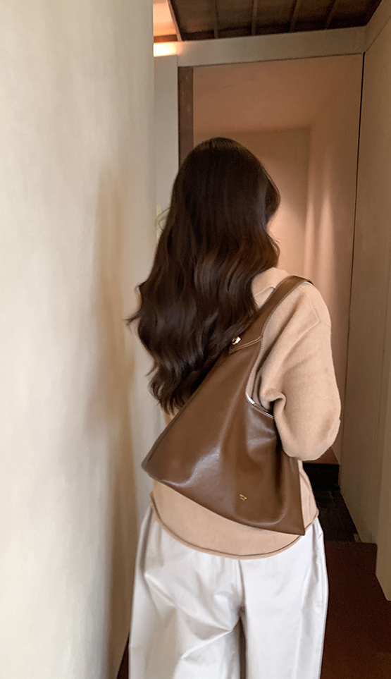 DEEPKEE original nubuck handmade full-grain genuine leather cowhide bag 秋露暖陽托特包 CD33352號