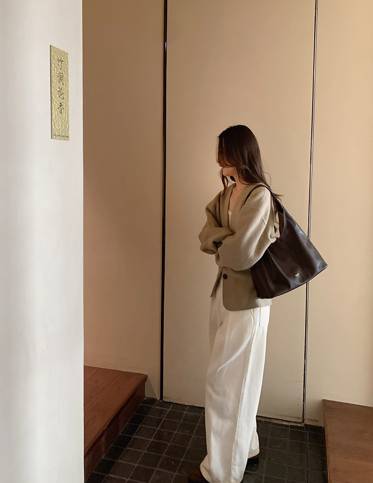 DEEPKEE original nubuck handmade full-grain genuine leather cowhide bag 秋露暖陽托特包 CD33352號