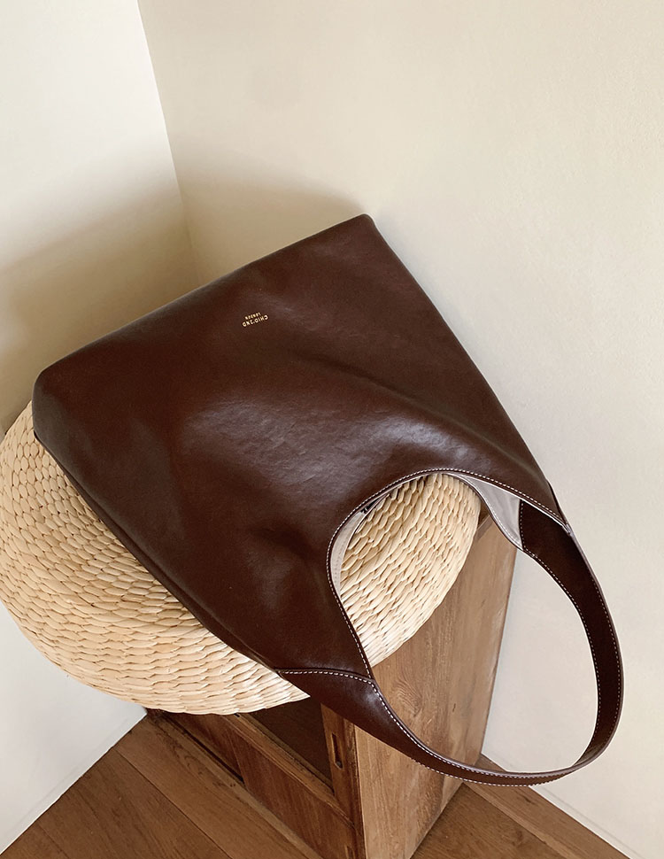 DEEPKEE original nubuck handmade full-grain genuine leather cowhide bag 秋露暖陽托特包 CD33352號