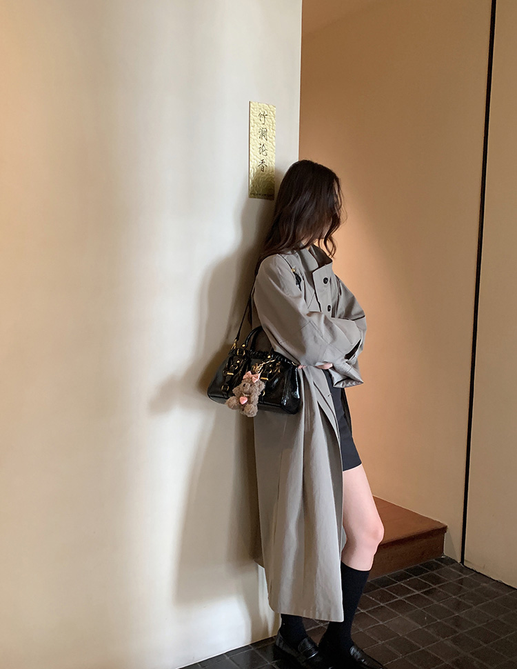 DEEPKEE original nubuck handmade full-grain genuine leather cowhide bag 黑皮大小姐托特包復古褶皺手提包 CD33385號