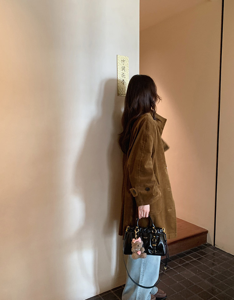 DEEPKEE original nubuck handmade full-grain genuine leather cowhide bag 黑皮大小姐托特包復古褶皺手提包 CD33385號