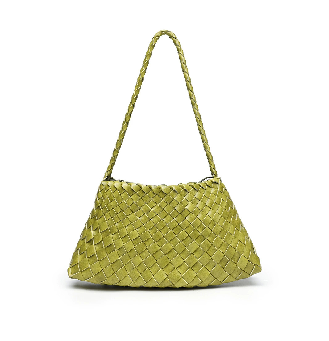 DEEPKEE original nubuck handmade full-grain genuine leather cowhide bag 手工編織包款度假菜籃子女包 CR20 號