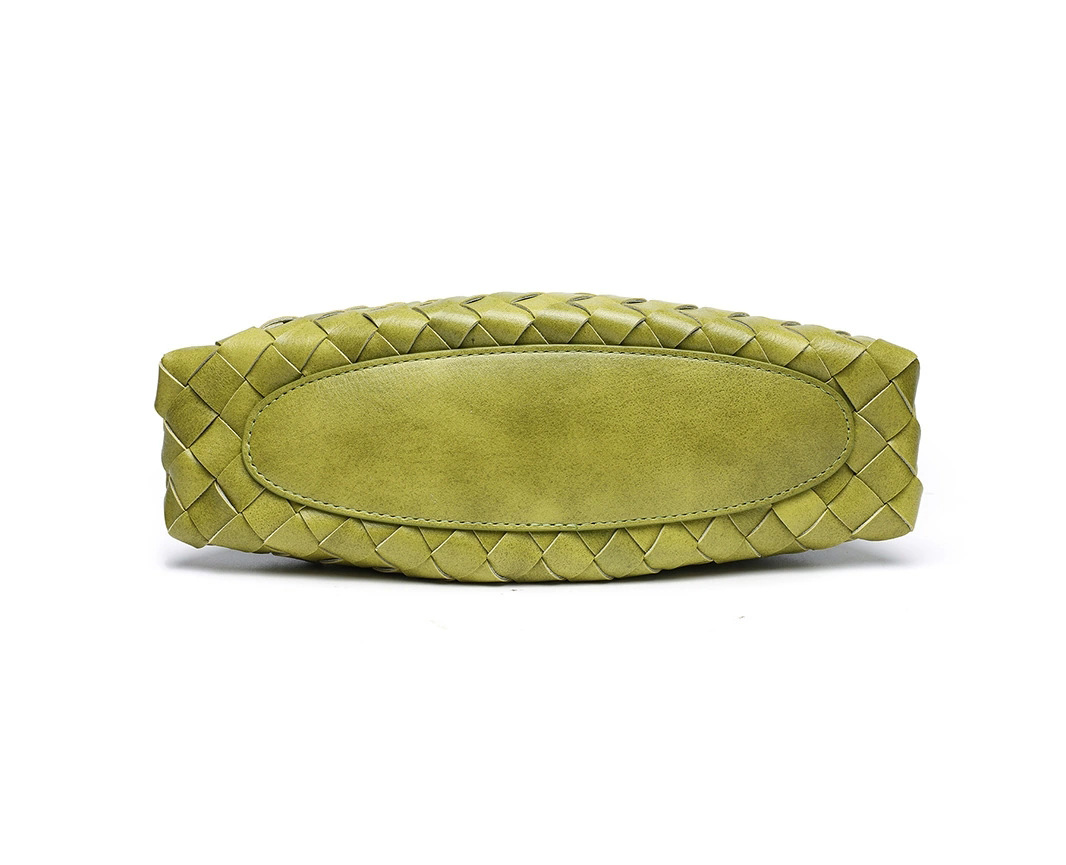 DEEPKEE original nubuck handmade full-grain genuine leather cowhide bag 手工編織包款度假菜籃子女包 CR20 號