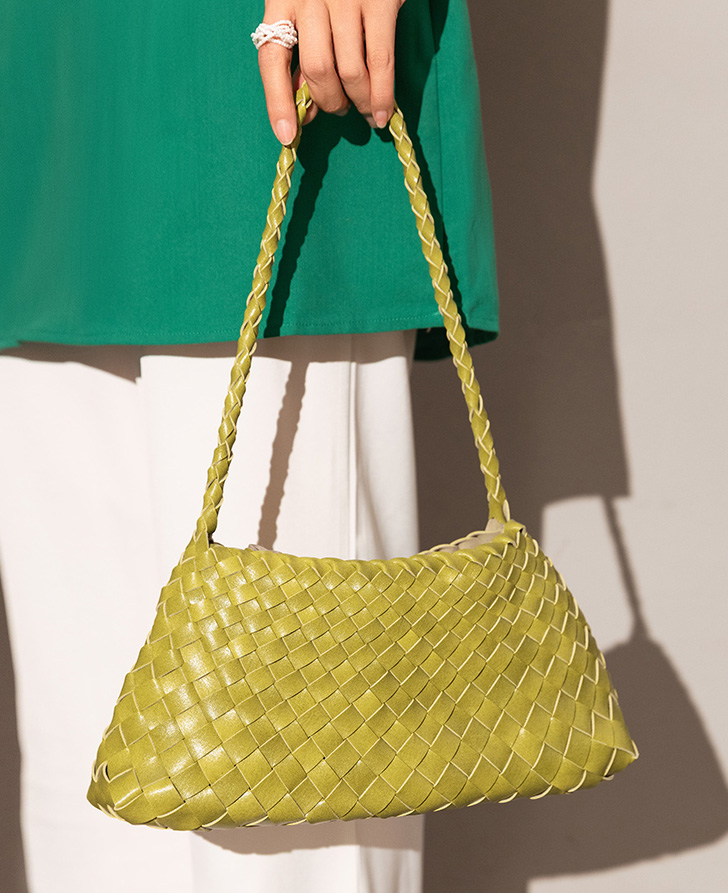 DEEPKEE original nubuck handmade full-grain genuine leather cowhide bag 手工編織包款度假菜籃子女包 CR20 號