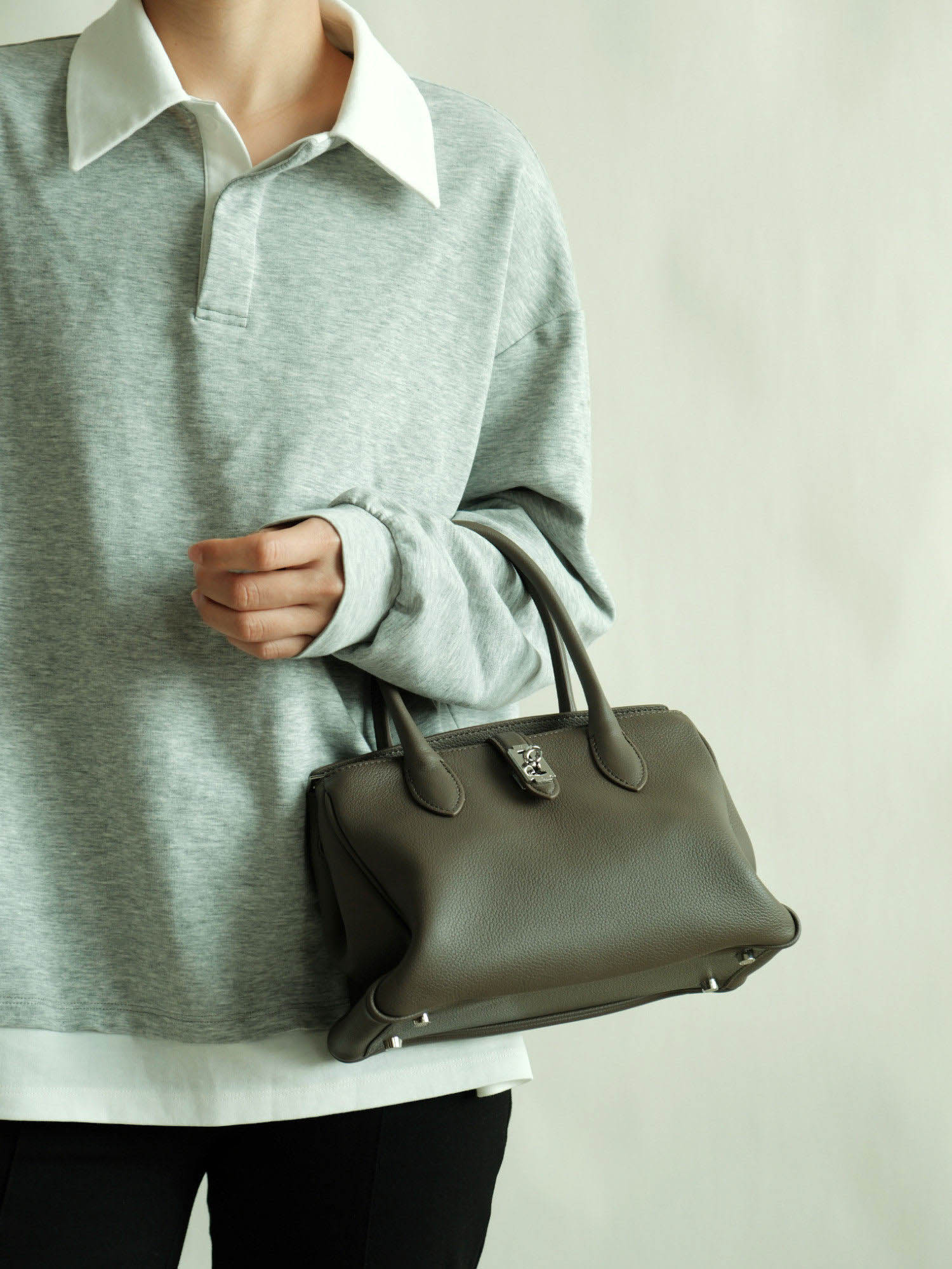 DEEPKEE 質感粒面本革手提包 F326 號