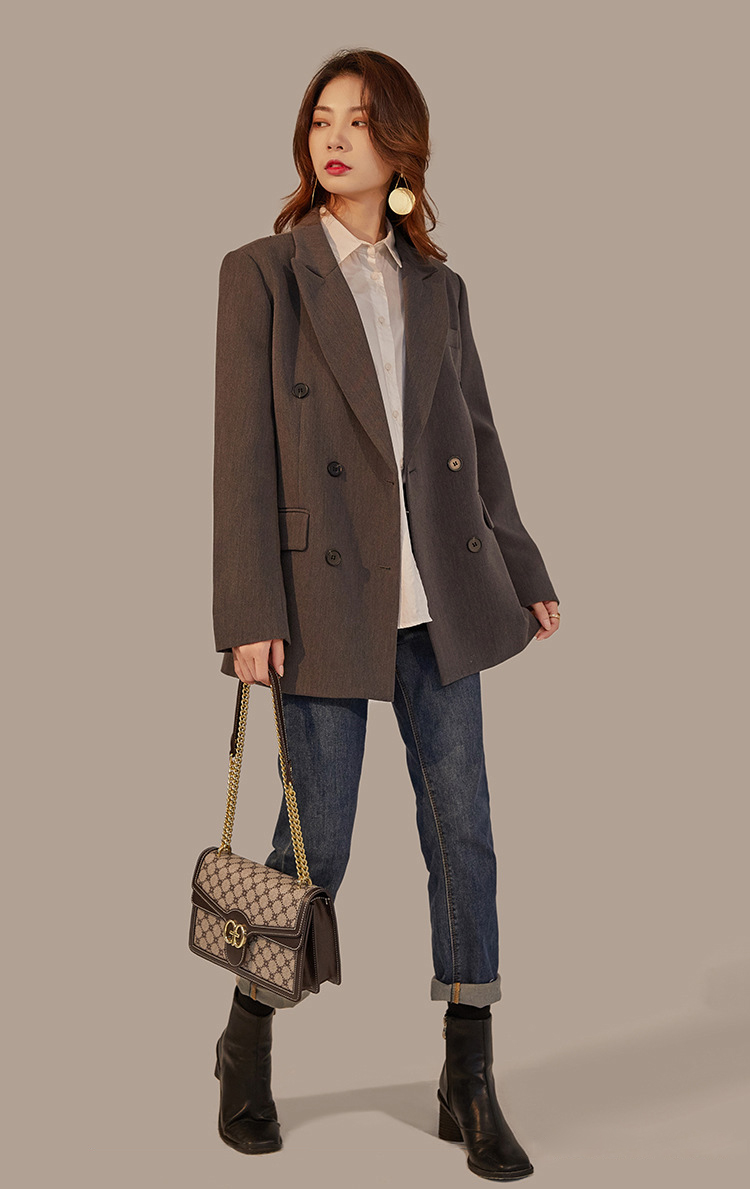 DEEPKEE original nubuck handmade full-grain genuine leather cowhide bag 新款單肩斜挎時尚鍊條包しゅじん手提包 GH-6287 號