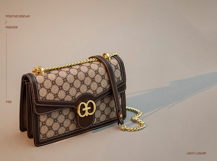 DEEPKEE original nubuck handmade full-grain genuine leather cowhide bag 新款單肩斜挎時尚鍊條包しゅじん手提包 GH-6287 號