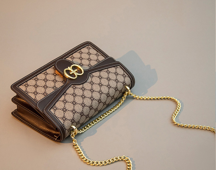 DEEPKEE original nubuck handmade full-grain genuine leather cowhide bag 新款單肩斜挎時尚鍊條包しゅじん手提包 GH-6287 號