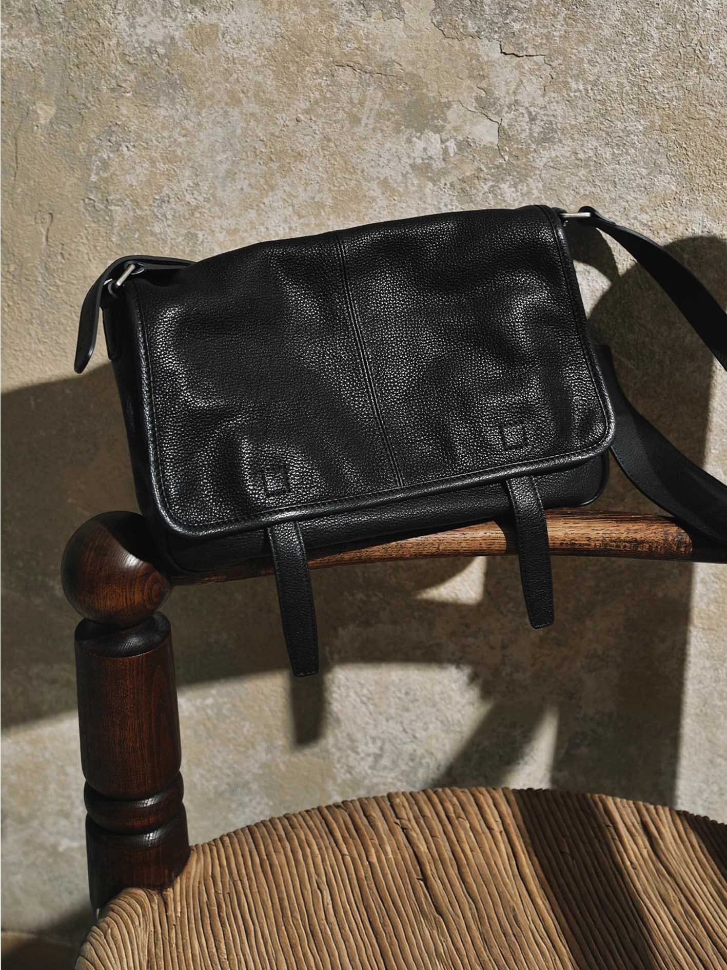 DEEPKEE original nubuck handmade full-grain genuine leather cowhide bag 植鞣牛皮信使郵差包 休閒萬搭復古 HU6758 號