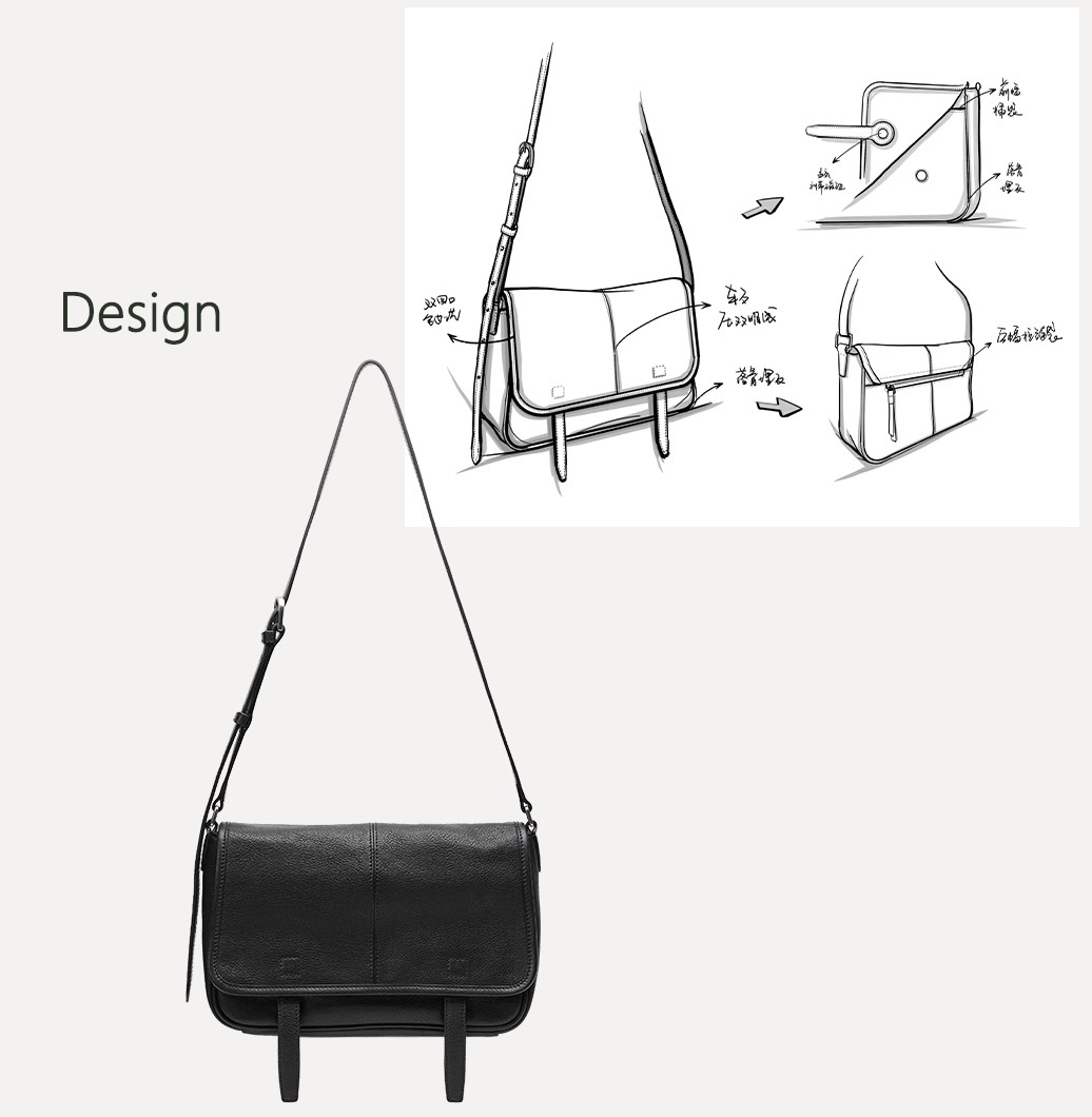 DEEPKEE original nubuck handmade full-grain genuine leather cowhide bag 植鞣牛皮信使郵差包 休閒萬搭復古 HU6758 號
