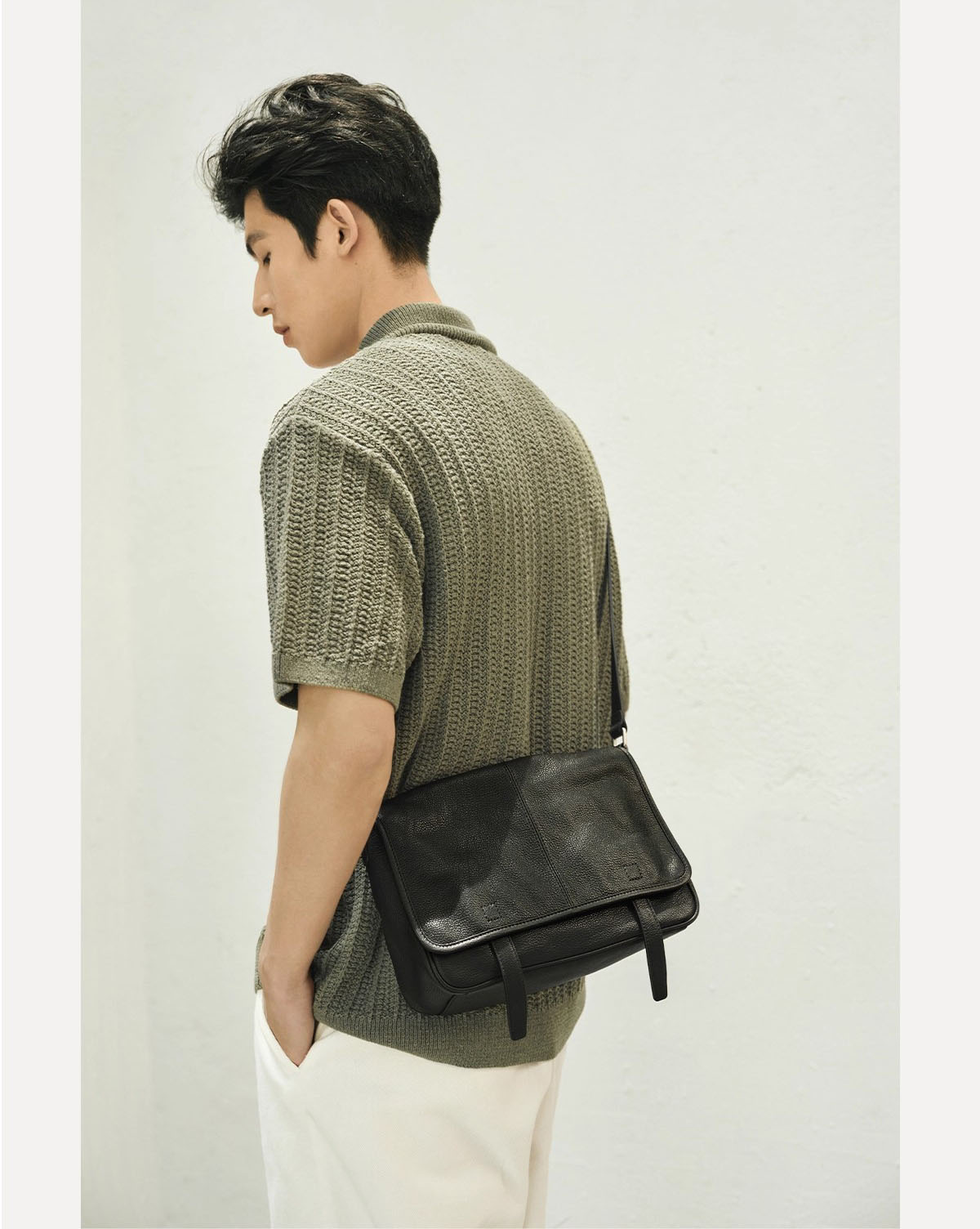 DEEPKEE original nubuck handmade full-grain genuine leather cowhide bag 植鞣牛皮信使郵差包 休閒萬搭復古 HU6758 號