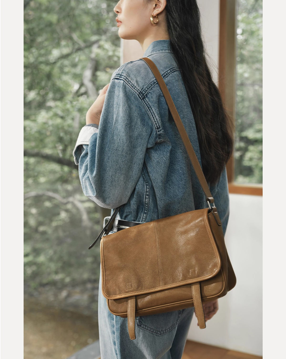 DEEPKEE original nubuck handmade full-grain genuine leather cowhide bag 植鞣牛皮信使郵差包 休閒萬搭復古 HU6758 號