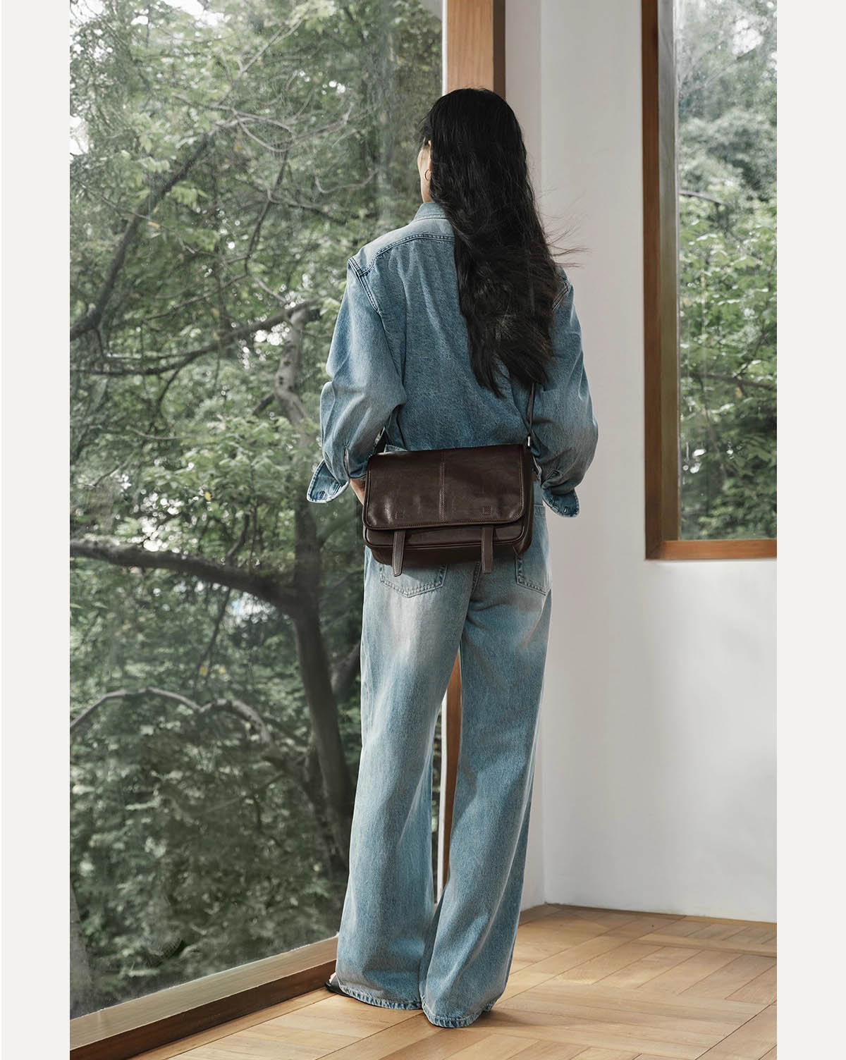 DEEPKEE original nubuck handmade full-grain genuine leather cowhide bag 植鞣牛皮信使郵差包 休閒萬搭復古 HU6758 號