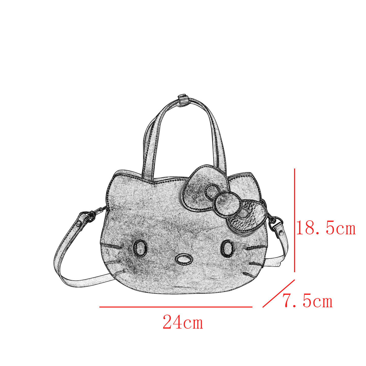 香港狄記手工製作 - 原創 頭層植鞣牛皮 可愛Kitty包 HZ_6302號