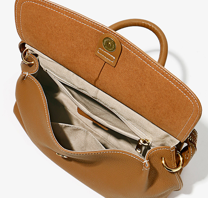 DEEPKEE original nubuck handmade full-grain genuine leather cowhide bag 百搭真皮女士手提包 L2404 號