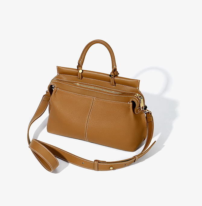 DEEPKEE original nubuck handmade full-grain genuine leather cowhide bag 百搭真皮女士手提包 L2404 號