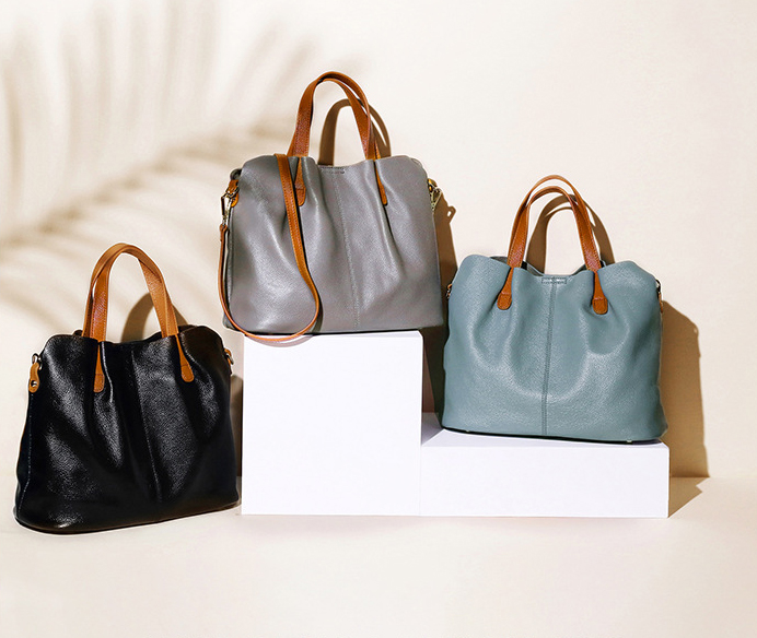 DEEPKEE original nubuck handmade full-grain genuine leather cowhide bag 撞色頭層牛皮女包小眾斜挎手提包包 M156 號