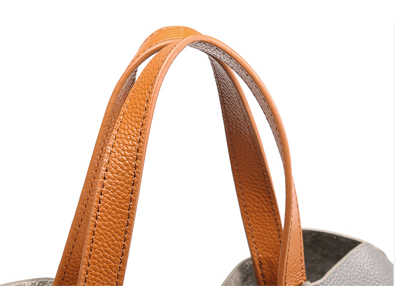 DEEPKEE original nubuck handmade full-grain genuine leather cowhide bag 撞色頭層牛皮女包小眾斜挎手提包包 M156 號