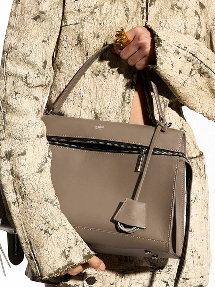 DEEPKEE original nubuck handmade full-grain genuine leather cowhide bag 中號\小號輕便簡約時尚手提單肩斜挎包 MM3700SS 號