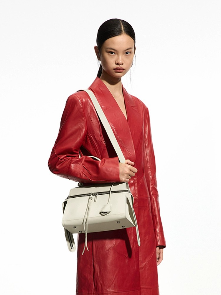 DEEPKEE original nubuck handmade full-grain genuine leather cowhide bag 中號\小號輕便簡約時尚手提單肩斜挎包 MM3700SS 號