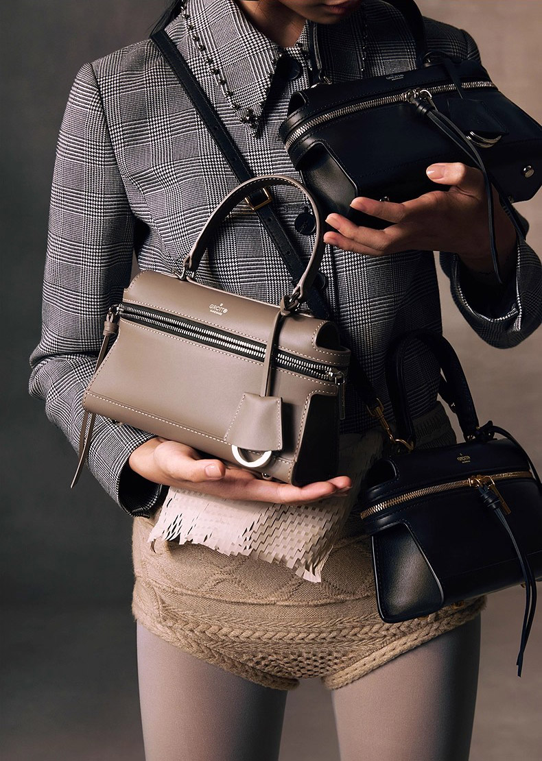 DEEPKEE original nubuck handmade full-grain genuine leather cowhide bag 精緻迷你手提單肩斜挎包 Mini3700 號