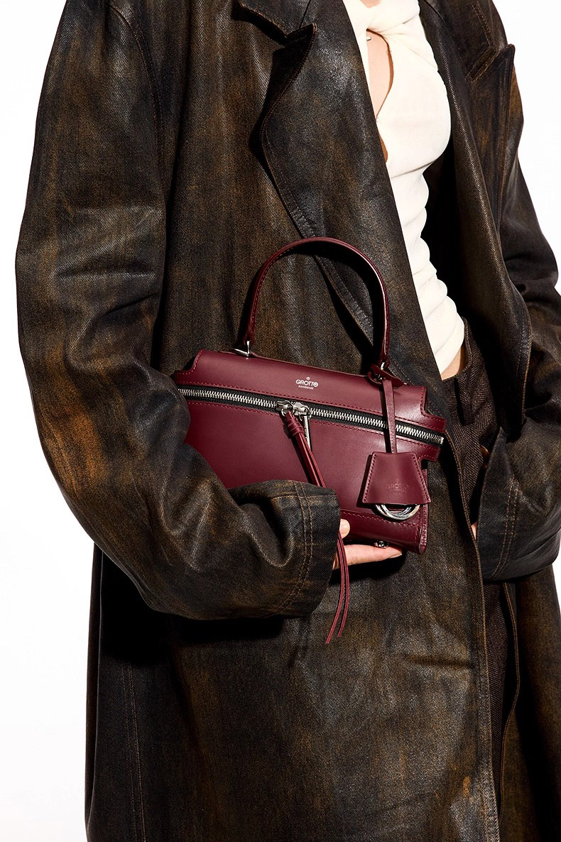 DEEPKEE original nubuck handmade full-grain genuine leather cowhide bag 精緻迷你手提單肩斜挎包 Mini3700 號