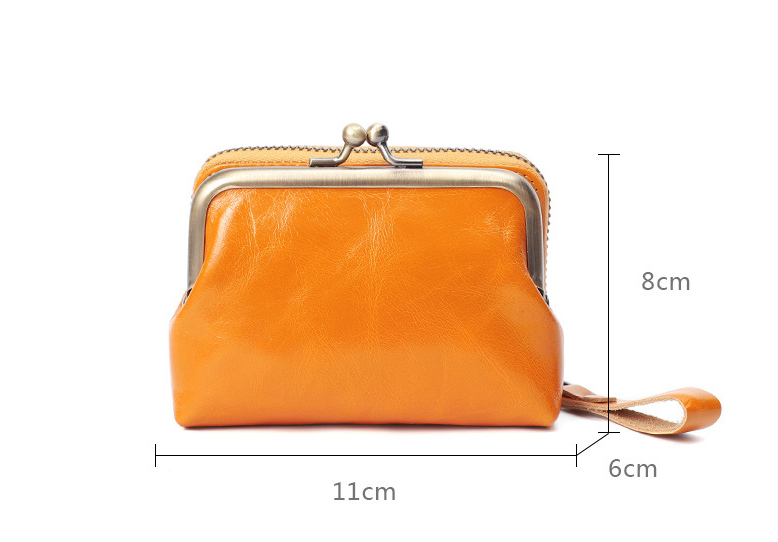 DEEPKEE original nubuck handmade full-grain genuine leather cowhide bag 真皮女士復古零錢包卡包硬幣包頭層牛皮收納包 Q051 號