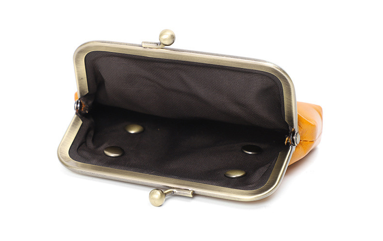 DEEPKEE original nubuck handmade full-grain genuine leather cowhide bag 真皮女士復古零錢包卡包硬幣包頭層牛皮收納包 Q051 號