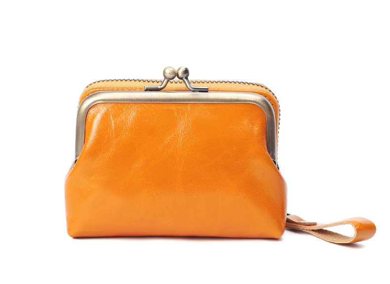 DEEPKEE original nubuck handmade full-grain genuine leather cowhide bag 真皮女士復古零錢包卡包硬幣包頭層牛皮收納包 Q051 號