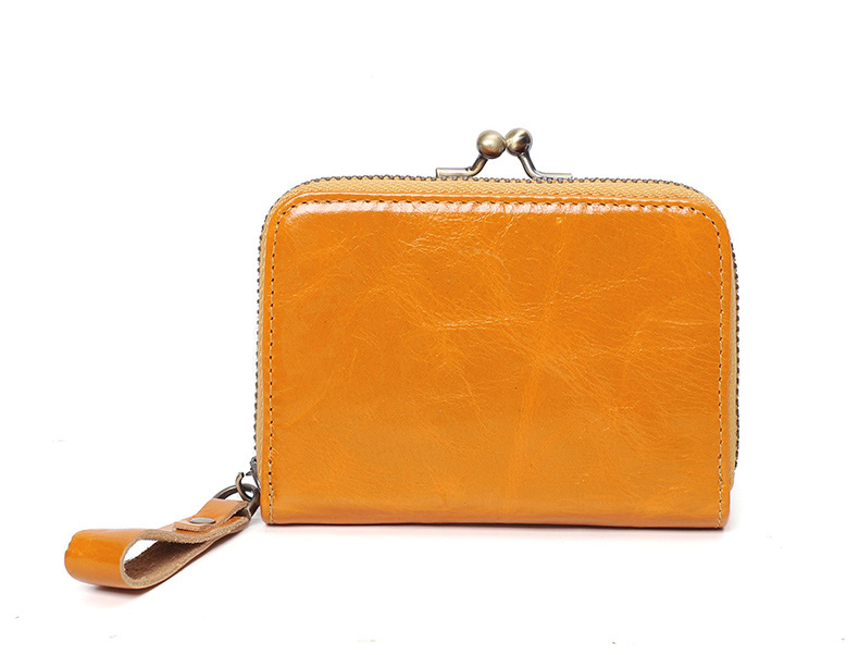 DEEPKEE original nubuck handmade full-grain genuine leather cowhide bag 真皮女士復古零錢包卡包硬幣包頭層牛皮收納包 Q051 號