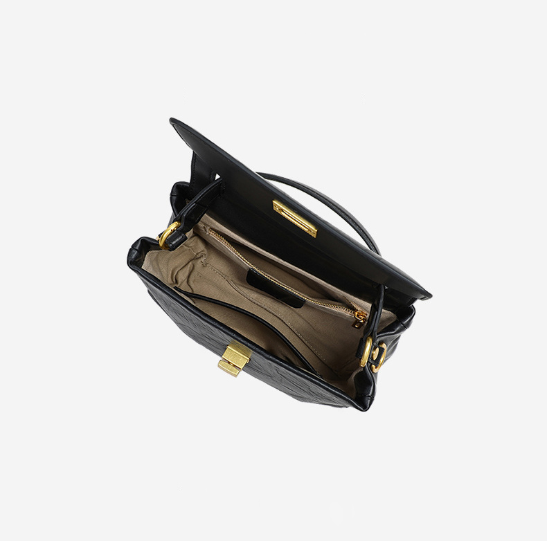 DEEPKEE original nubuck handmade full-grain genuine leather cowhide bag 真皮大容量手提單肩小方包 V90638 號