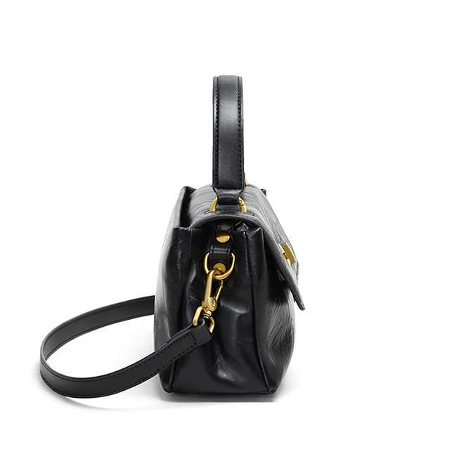 DEEPKEE original nubuck handmade full-grain genuine leather cowhide bag 真皮大容量手提單肩小方包 V90638 號