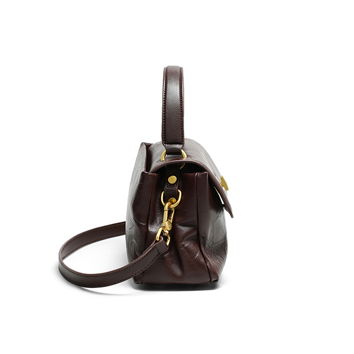 DEEPKEE original nubuck handmade full-grain genuine leather cowhide bag 真皮大容量手提單肩小方包 V90638 號