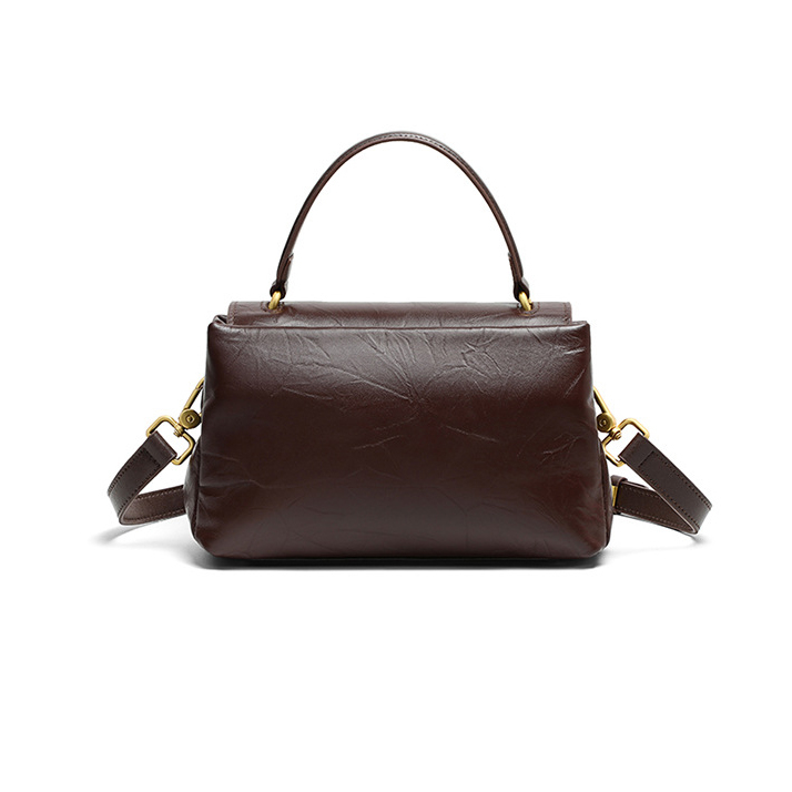 DEEPKEE original nubuck handmade full-grain genuine leather cowhide bag 真皮大容量手提單肩小方包 V90638 號