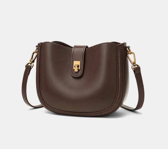 DEEPKEE original nubuck handmade full-grain genuine leather cowhide bag 馬鞍包時尚百搭斜挎包 V92008 號