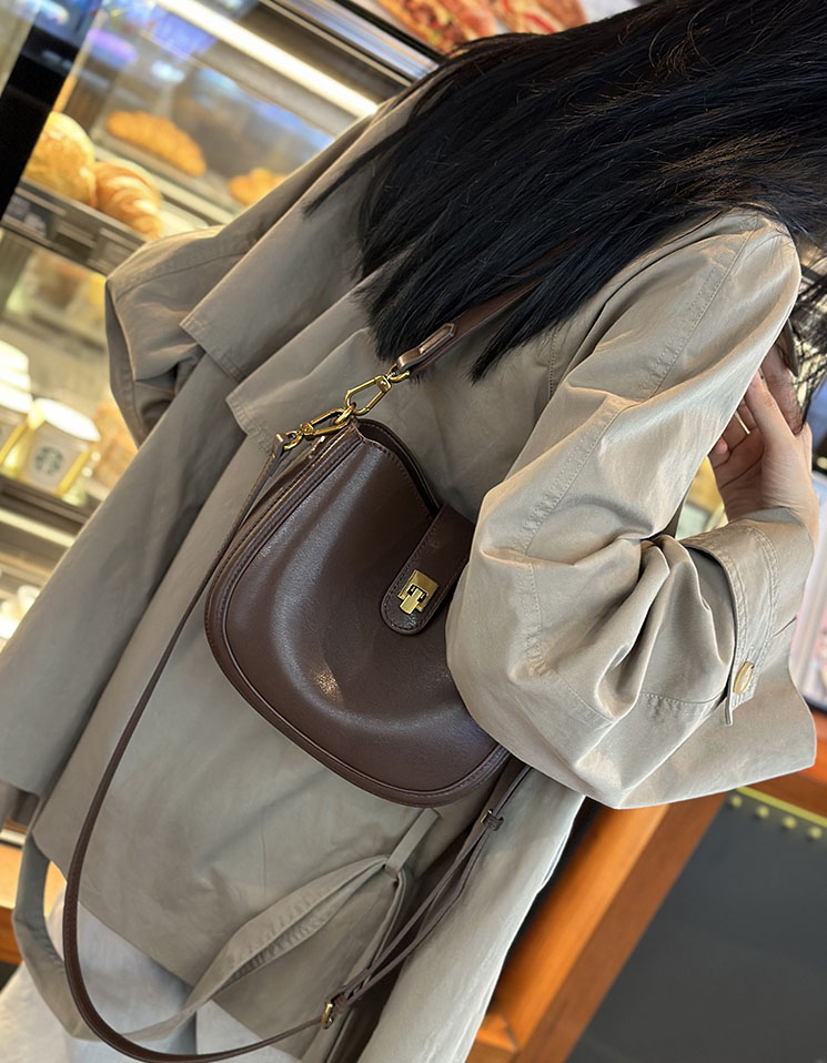 DEEPKEE original nubuck handmade full-grain genuine leather cowhide bag 馬鞍包時尚百搭斜挎包 V92008 號