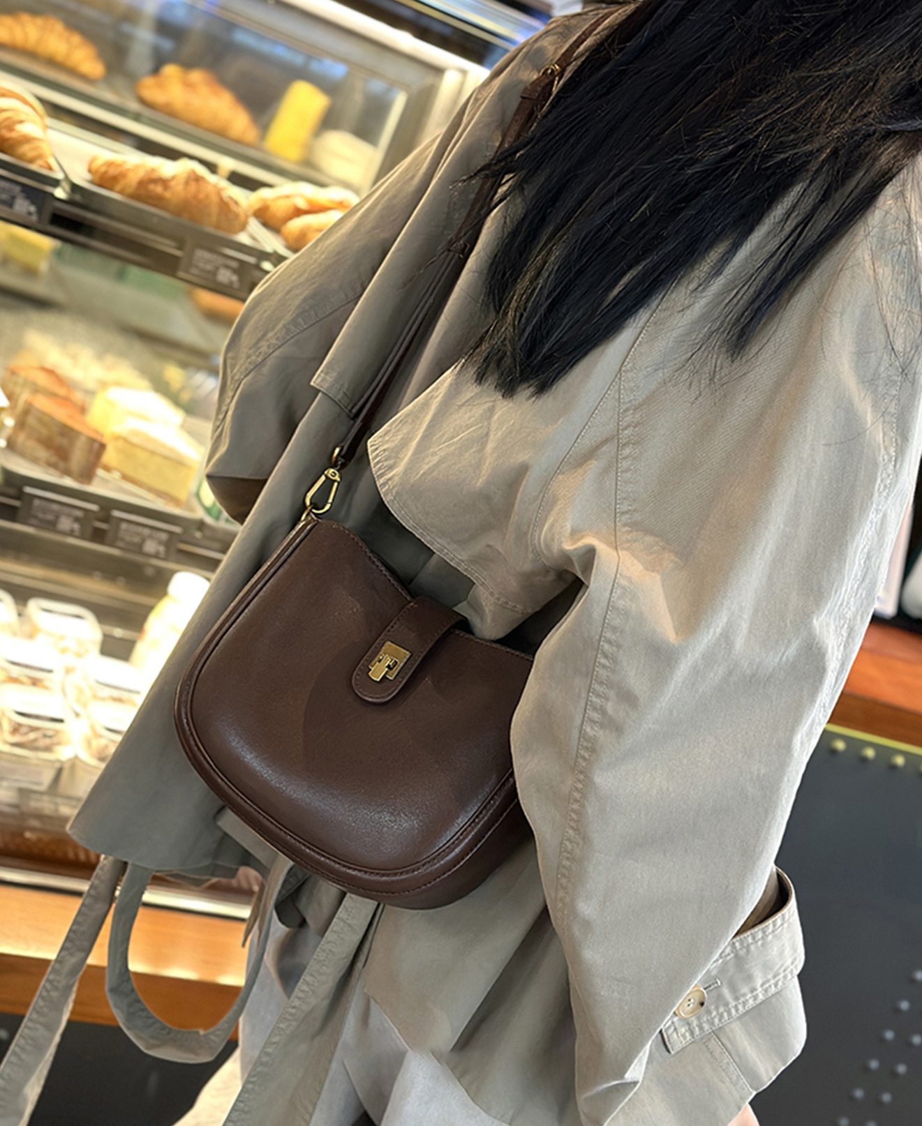 DEEPKEE original nubuck handmade full-grain genuine leather cowhide bag 馬鞍包時尚百搭斜挎包 V92008 號