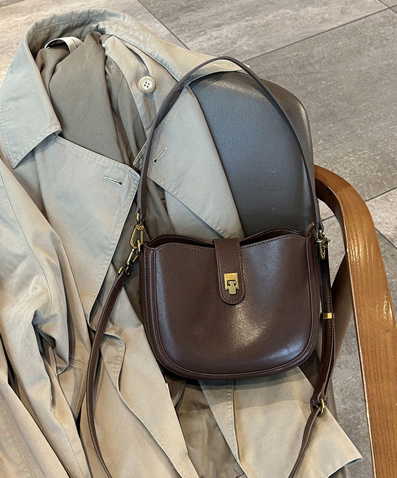 DEEPKEE original nubuck handmade full-grain genuine leather cowhide bag 馬鞍包時尚百搭斜挎包 V92008 號