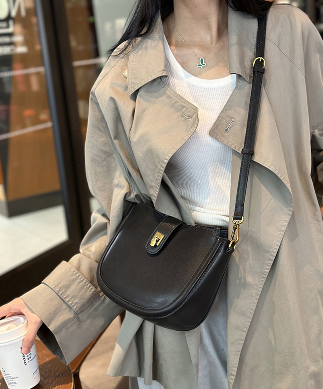 DEEPKEE original nubuck handmade full-grain genuine leather cowhide bag 馬鞍包時尚百搭斜挎包 V92008 號