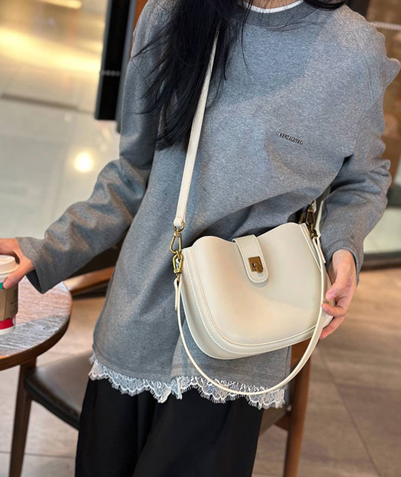 DEEPKEE original nubuck handmade full-grain genuine leather cowhide bag 馬鞍包時尚百搭斜挎包 V92008 號