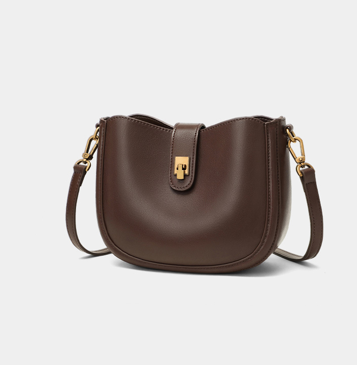 DEEPKEE original nubuck handmade full-grain genuine leather cowhide bag 馬鞍包時尚百搭斜挎包 V92008 號