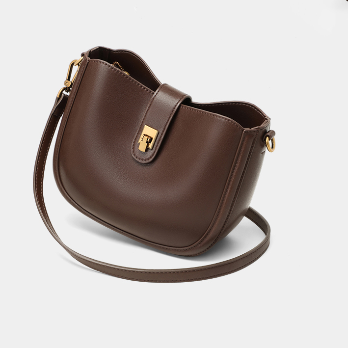 DEEPKEE original nubuck handmade full-grain genuine leather cowhide bag 馬鞍包時尚百搭斜挎包 V92008 號